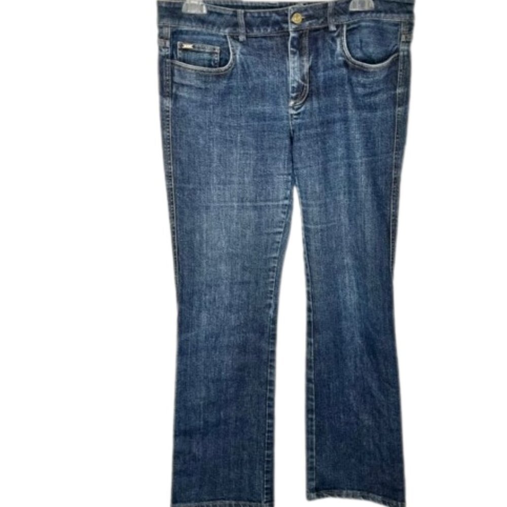 St. John Mid-Rise Bootcut Blue Denim Jeans Studs/Beads - 10